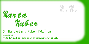 marta nuber business card